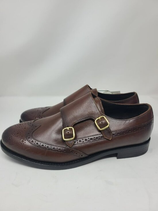Zara Leather Double Monk Strap Shoes Size 8 2408/920 main image 13